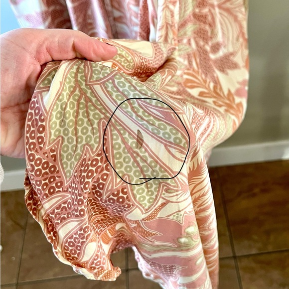 Natalie Martin 100% Silk Long Robe Size M Printed Tie Waist - quiet luxury chic - Picture 14 of 15